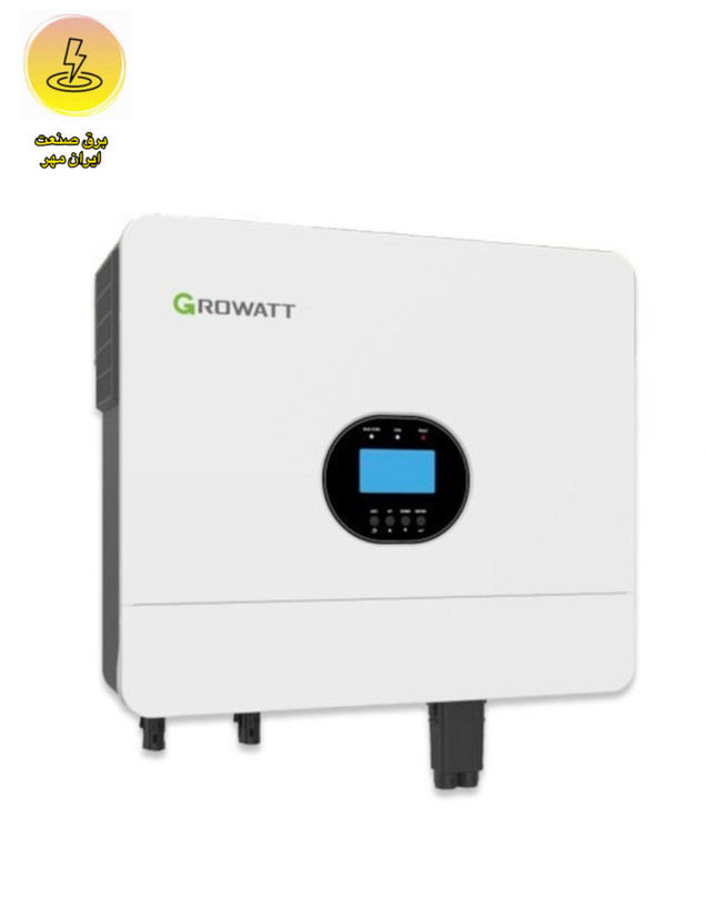 سانورتر 6KW با شارژر 100 آمپر MPPT با قابلیت موازی سازی و شارژر 80 آمپر برق شهر مدل SPF6000 ES PLUS برند GROWATT